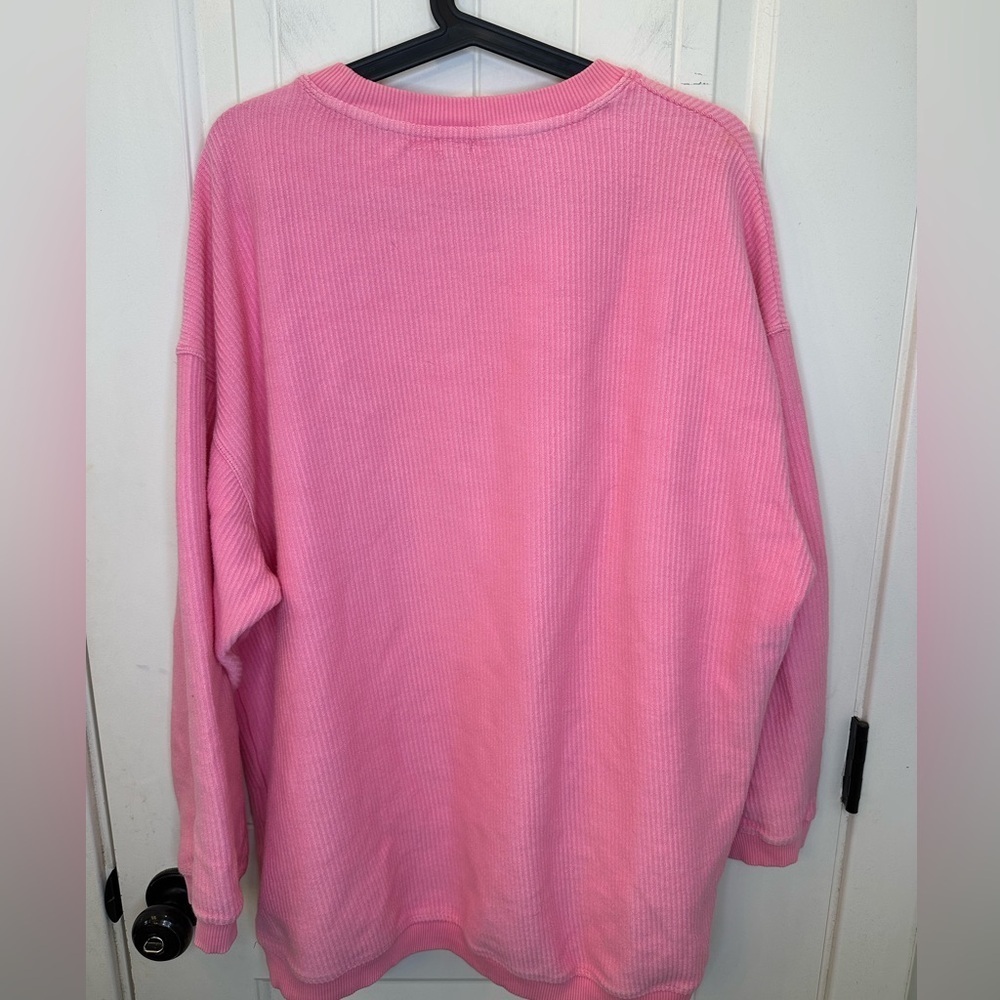 Aerie Pink Ribbed Knit Oversized Crewneck Sweater Size M - Picture 4 of 4